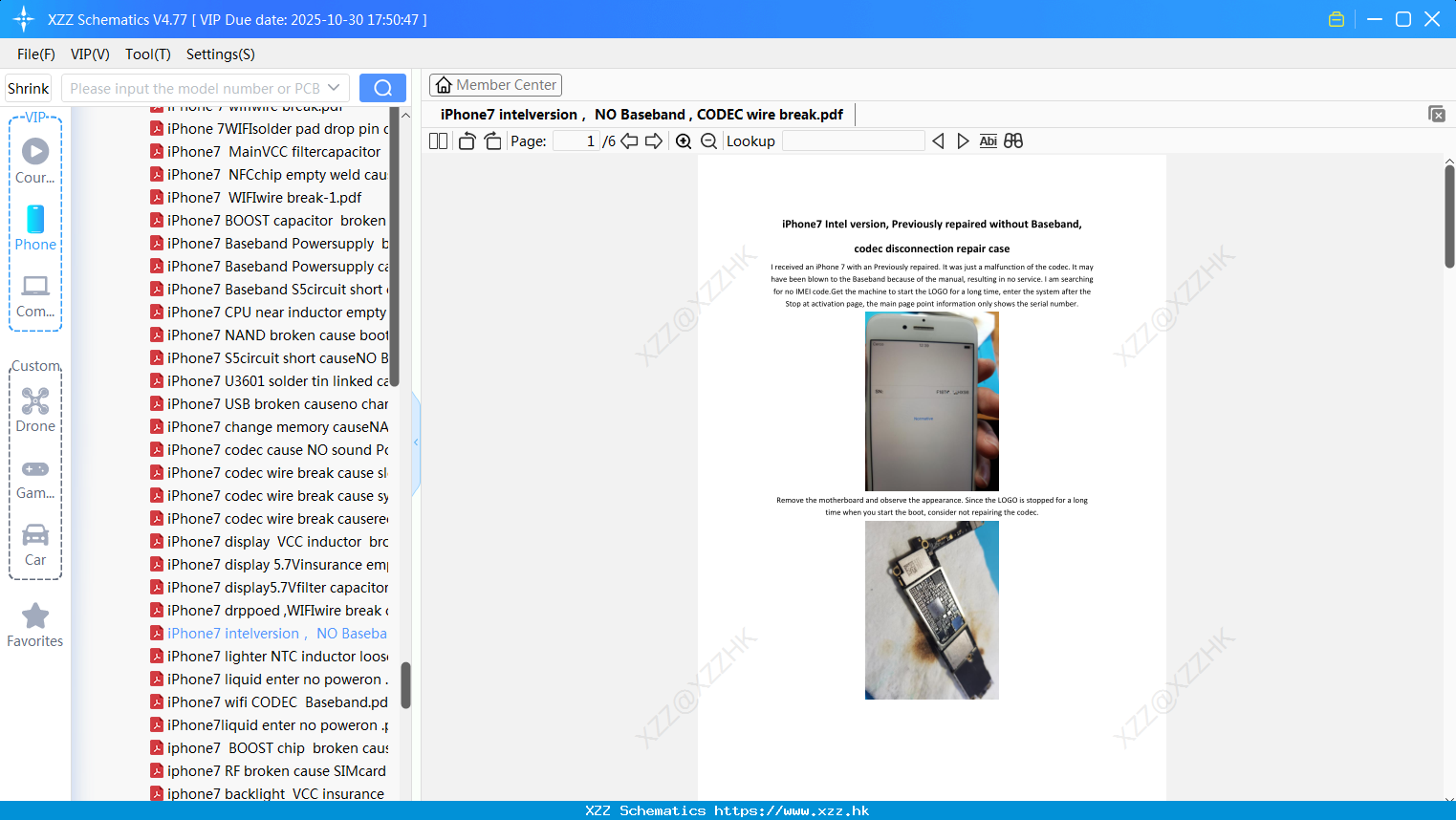 IPhone7 Intelversion NO Baseband , CODEC Wire Break